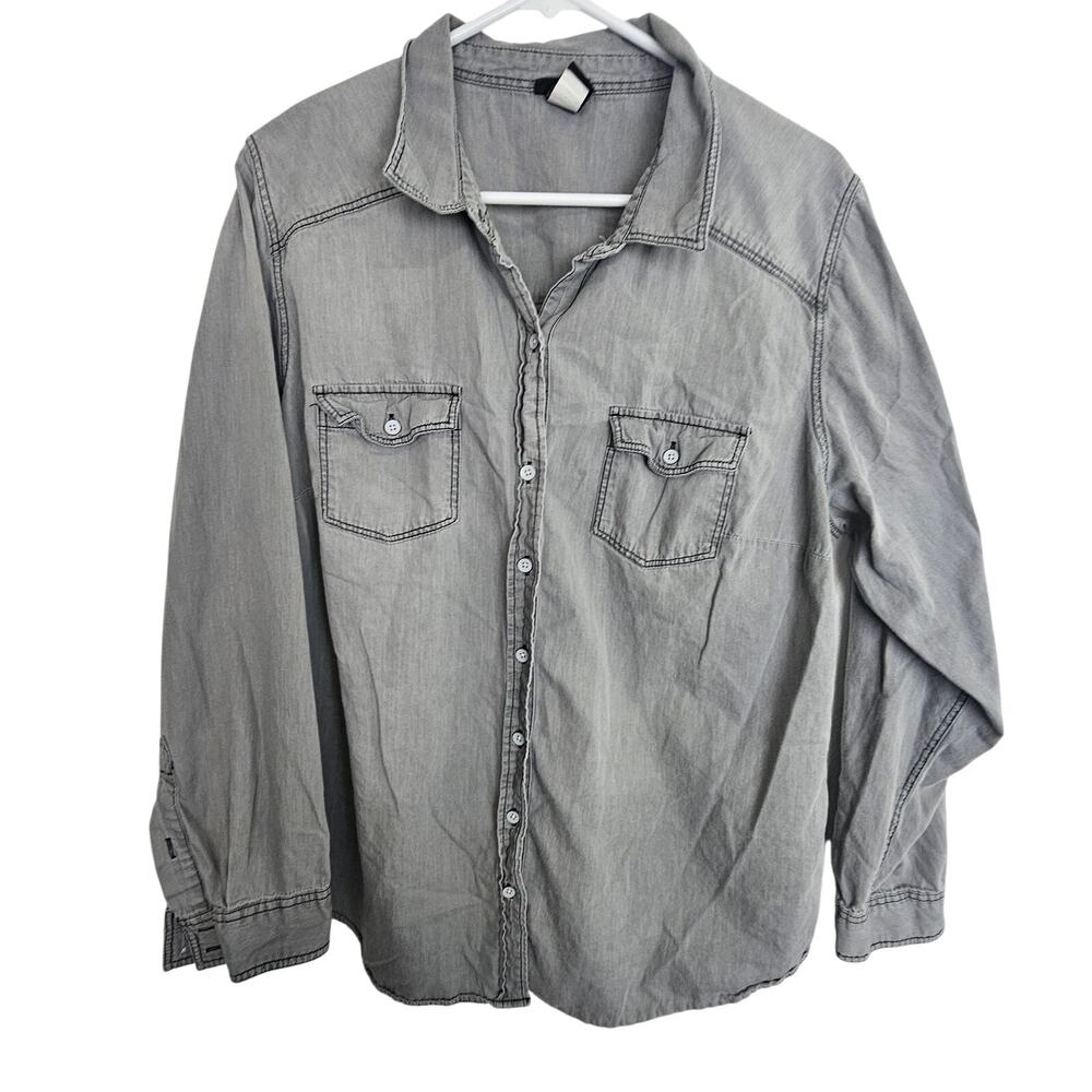 Torrid Women Cotton Shirt Plus Size 2X Minimalist Casual Layering Grunge Weekend